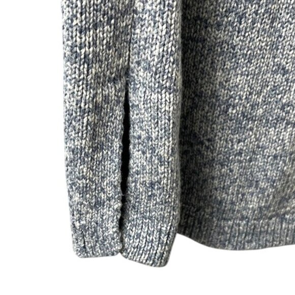 Loft Light Blue and White Marled Sleeveless Open Front Longline Knit Cadigan - Picture 7 of 9